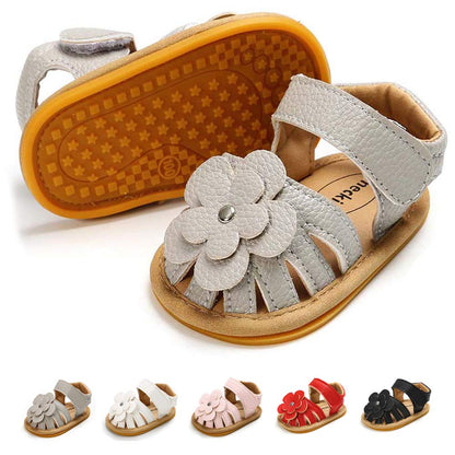 Babelvit Infant Baby Girl Boy Sandals Comfort Premium Summer Outdoor Casual Beach Shoes with Flower Bowknot Anti Slip Rubber Sole Newborn Toddler Prewalker First Walking Shoes