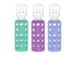 Lifefactory Glass Baby Bottles with Silicone Protection - 3-PACK, 9 Ounce Bottles, (1- Kale, 1- Grape & 1- Blueberry)