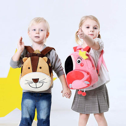Ladyzone Toddler Backpack Zoo Animals Backpacks Cute Plush Bag Cartoon 10" Preschool Book Bag For 2+ Years Girls Boys