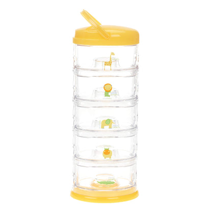 Innobaby Packin' Smart Stackable and Portable Storage System for Formula, Baby Snacks and More. 5 Stackable Cups in Lime Sorbet. BPA Free.