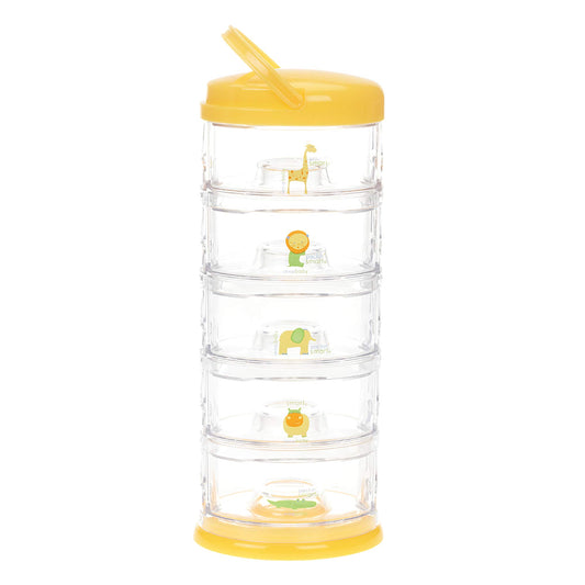 Innobaby Packin' Smart Stackable and Portable Storage System for Formula, Baby Snacks and More. 5 Stackable Cups in Lime Sorbet. BPA Free.