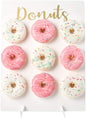 Donut Stand for Party, Donut Wall Holders for Table, Reusable Wood Doughnut Pegboard for Baby Showers, Bridal Shower, Birthday, Wedding, Holds 9 Donuts