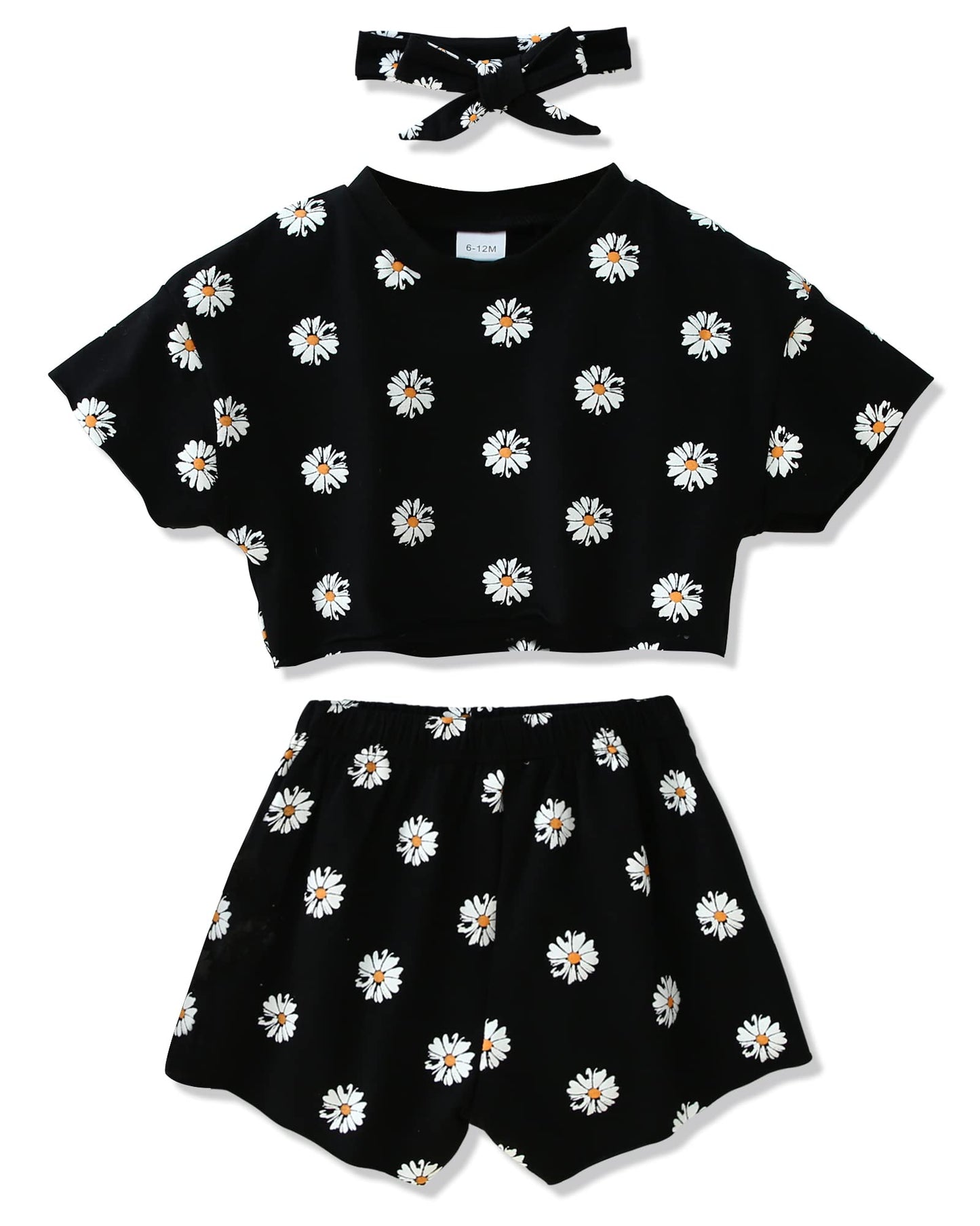 WESIDOM Toddler Girl Clothes Baby Girls Outfits 6M-5T Summer Floral Print Shirt+Shorts+Headband 3pcs Baby Clothing