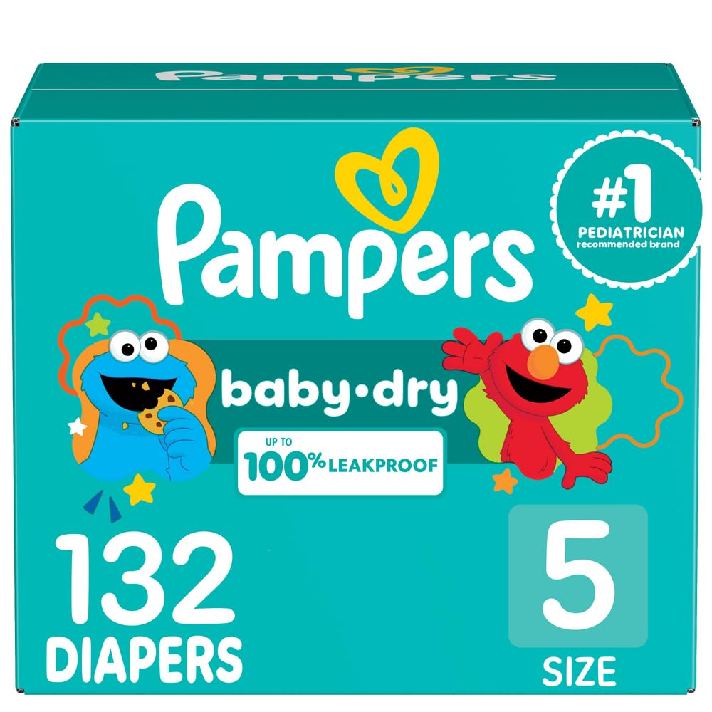 Pampers Diapers - Baby Dry - Size 1, 44 Count, Absorbent Disposable Infant Diaper (Packaging May Vary)
