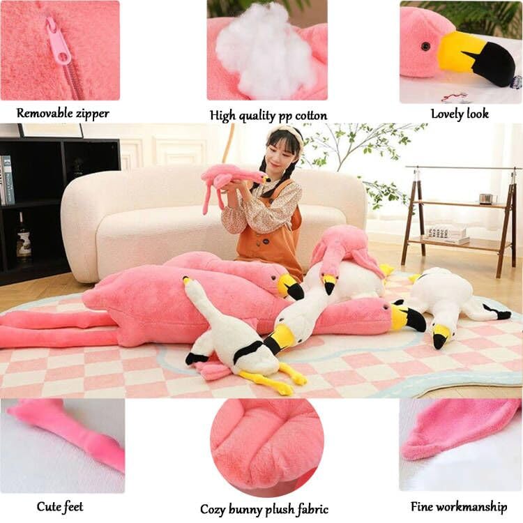62" Flamingo Stuffed Animal Plush Pillow Giant Stuffed Animal Plush Doll Pink Flamingo Plush Toys for Kids Birthday Christmas Decoration Gifts（Pink）