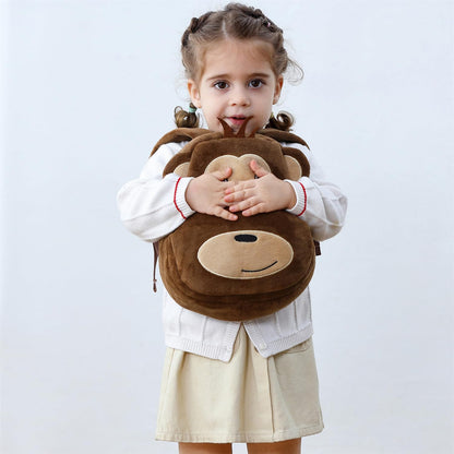 Cute Plush Toddler Backpacks Mini Brown Owl Backpack for Kids Real Littles Backpack for Boy Girl