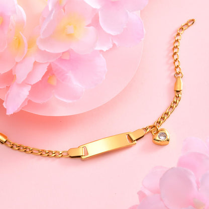 Personalized Baby Name Bar Bracelet: 18K Gold-Plated Custom Engraved ID Kids Charm Bracelets Jewelry Infant Girls Boys Toddler, Birthday Back to School Gifts Preppy Stuff for Daugther Son