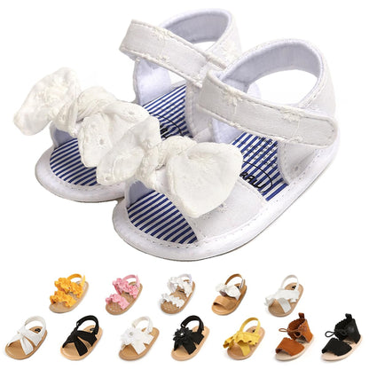 Ohwawadi Baby Boys Girls Sandals Soft Sole Summer Infant Wedding Dress Flat Shoes Beach Sandal Newborn Crib Shoes First Walkers