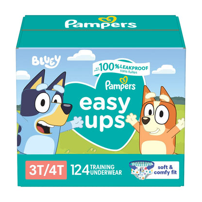 Pampers Training Pants - Easy Ups Boys & Girls Bluey - Size 4T-5T, 104 Count, Children's Potty Underwear (Packaging May Vary)