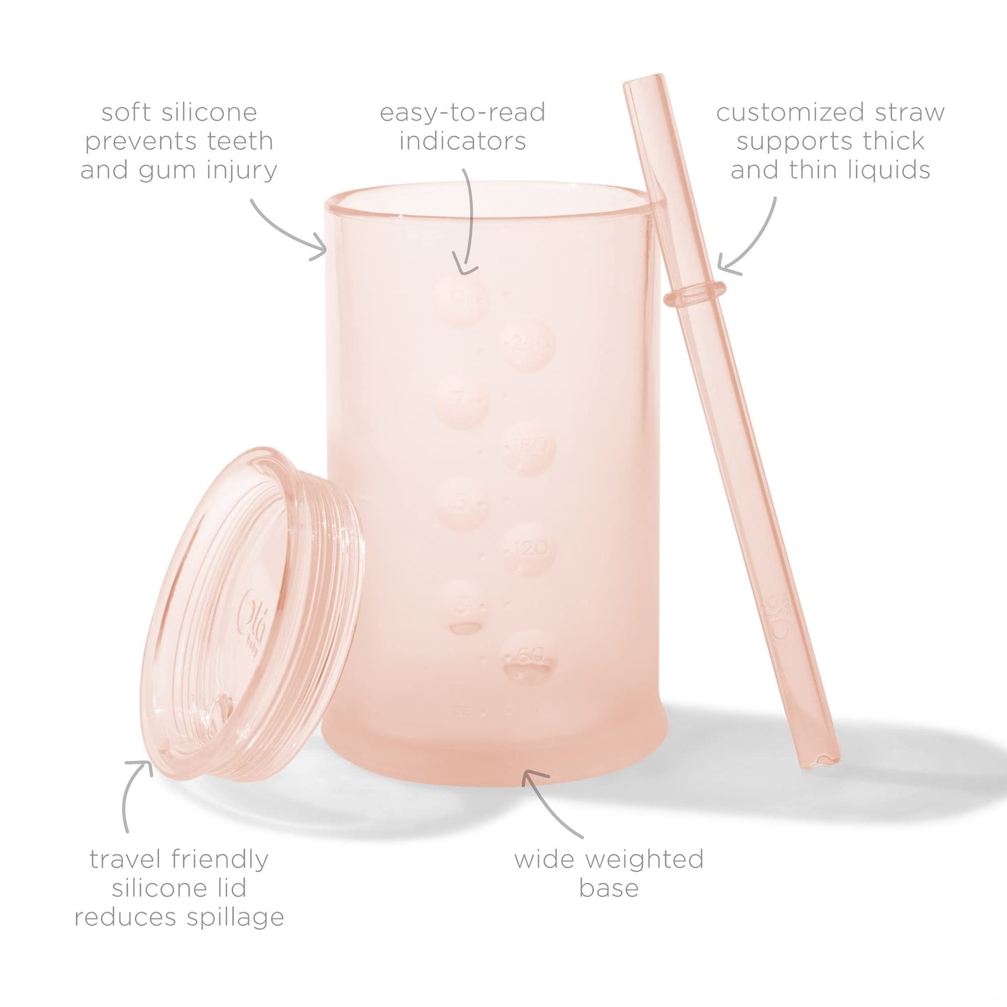 Olababy Silicone Training Cup with Straw Lid | Babies Water Drinking Cup | 6+ Mo Infant To 12-18 Months Toddler | Sippy Cup For Kids & Smoothie Cup | Baby Led Weaning (Mint, 5 oz)