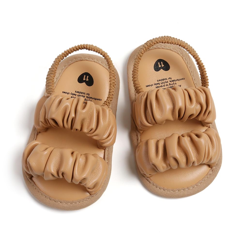 GDSDYM Infant Baby Girls Summer Sandals with Flower Bowknot Soft Sole Wedding Dress Flats Newborn First Walkers Crib Dress Shoes