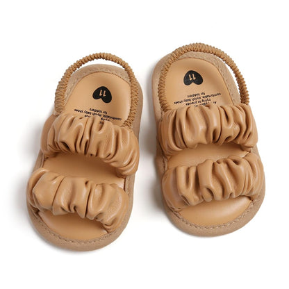 GDSDYM Infant Baby Girls Summer Sandals with Flower Bowknot Soft Sole Wedding Dress Flats Newborn First Walkers Crib Dress Shoes