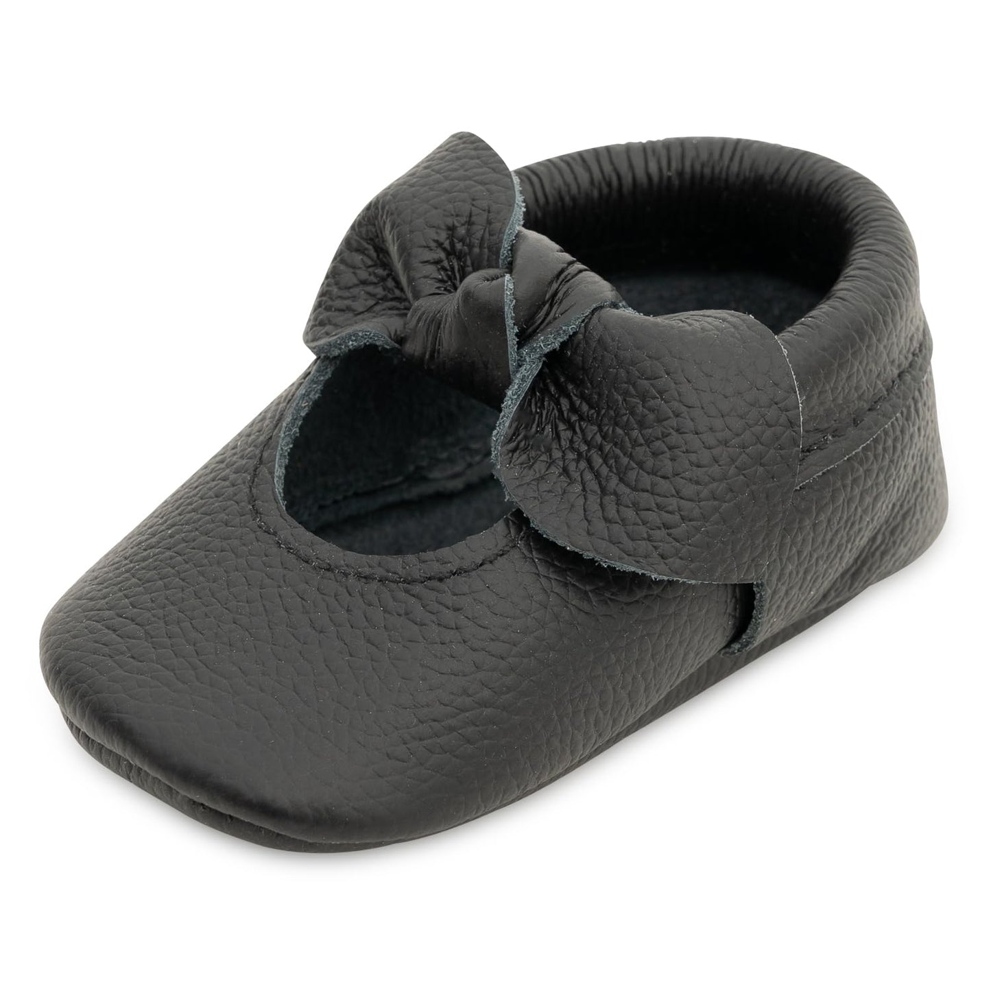 BirdRock Baby Bow and Knot Moccasins - Genuine Leather Baby Girl Shoes