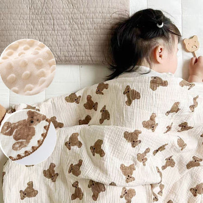 Baby Soft Muslin Thick Blanket Cotton and Dotted Backing Double Layer Receiving Blanket 40"x40" Bunny
