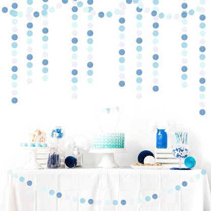 Light-Baby Dusty-Blue White Party-Decoration Garland - 52ft Baby Boy Shower Birthday Streamers,Graduation Bachelorette Bridal Christmas Banner Decor Lasting Surprise