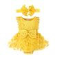 Baby Girl Summer Clothes Cute Newborn Girl Outfits Sleeveless Lace One Piece Romper + Headband 2pcs set 0-12 Months