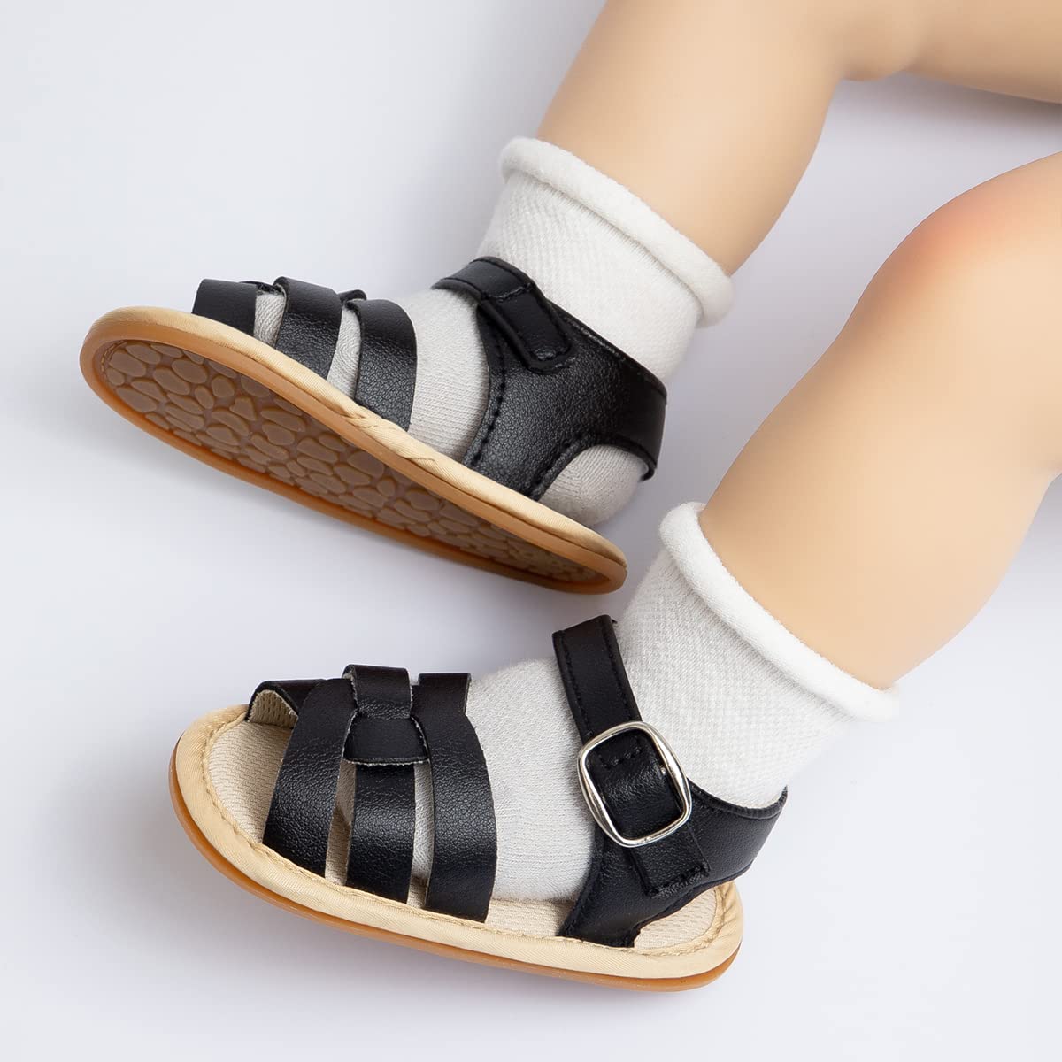 Kannior Infant Boys Girls Sandals Breathable Premium Baby Summer Outdoor Casual Beach Shoes Lightweight Toddler Flower Bowknot Anti Slip Rubber Sole Newborn Prewalker First Crib Shoes