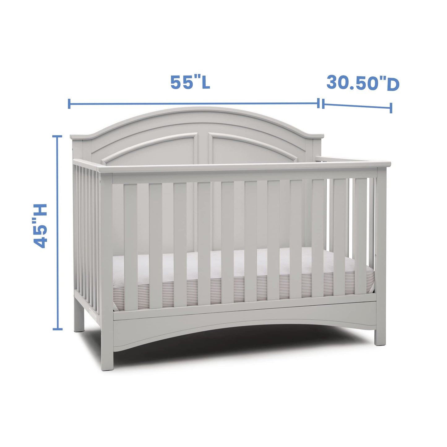 Delta Children Perry 6-in-1 Convertible Crib - Greenguard Gold Certified, Bianca White