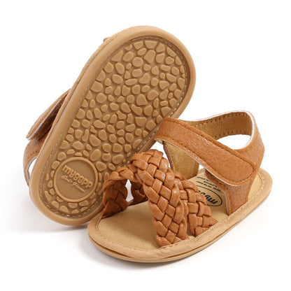 LAFEGEN Infant Baby Girls Summer Sandals Newborn Toddler First Walker Crib Dress Shoes