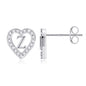 Anoup Heart Initial Stud Earrings - Gifts for Girls, Sterling Silver Post 14K Gold Plated All Over Hypoallergenic | CZ Simulated Diamond Stud Earrings | Birthday Gifts for Kids Toddlers Daughter