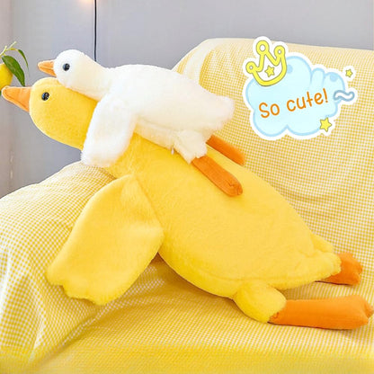 Giant White Goose Plush-75 Inch, Very Huge Body Fat Goose Stuffed Animal, 6 Foot Duck Plush Toys Hugging Pillow Gifts for Everyone (75 in)