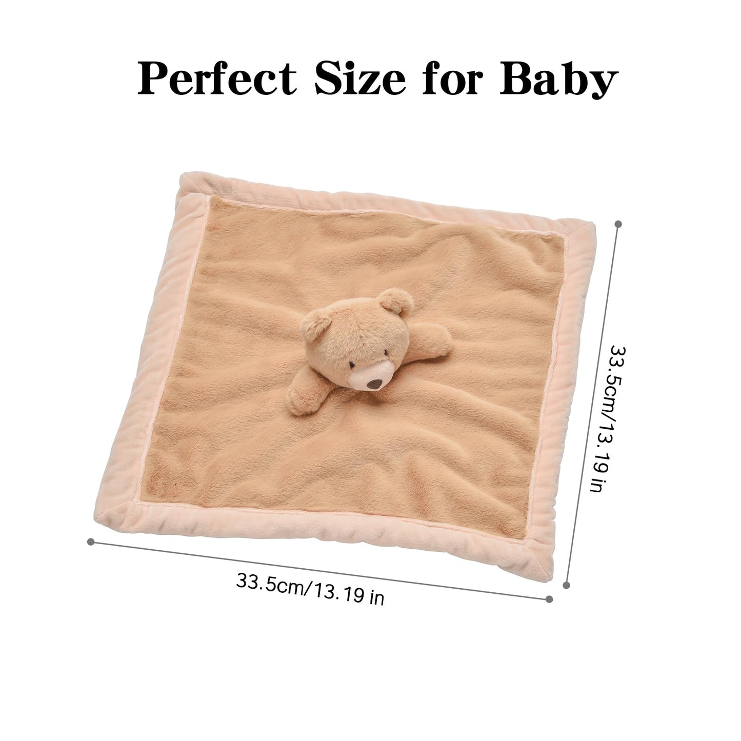Baby Bear Security Blanket, Soft Loveys for Babies, for Newborn Boys and Girls, Gender Neutral Security Blanket with Stuffed Animal, Baby Snuggle Toy