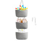 TeoKJ Over the Door Hanging Basket, 3-Tier Woven Cotton Wall-Mounted Storage Organizer Bag Decorative Hanging Nursery Baskets - Jute