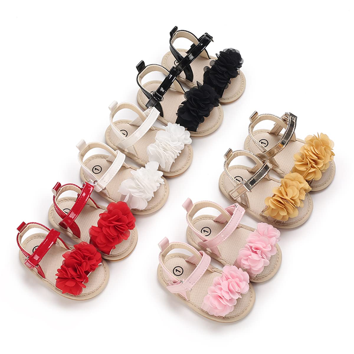 COSANKIM Baby Girl Sandals Rubber Sole Summer Outdoor Infant First Walker Crib Dress Shoes Baby Sandals