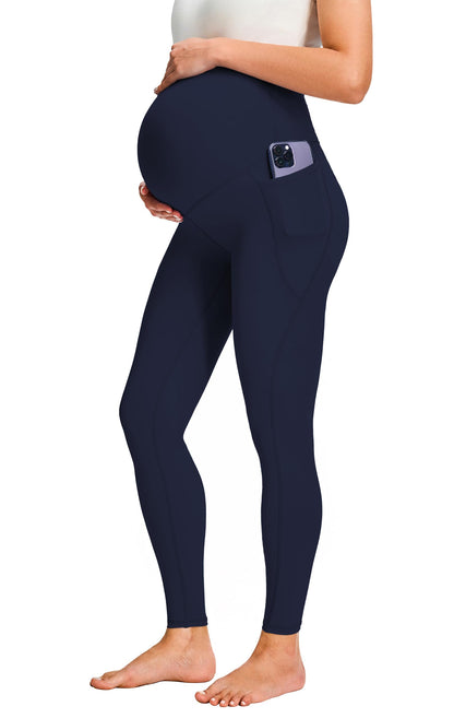 JOYSPELS Smooth Feeling Maternity Leggings Over The Belly with Pockets Workout Pregnancy Leggings
