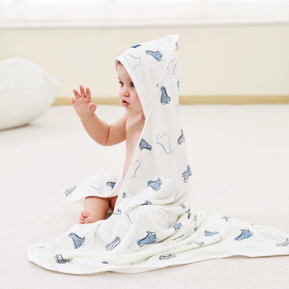 GRSSDER Baby Hooded Towel 2 Pack for Newborn, Super Soft Bath Towels with Original Design, Ultra Absorbent Knit Terry, Large Toddler Towels with Hood for Girls, Shower Gifts for Infant, 34"x 34"