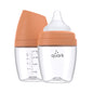 BuubiBottle Max Slow Flow Bottle for Newborn Babies by Quark - with Anti-Colic RealFeel Nipple to Simulate Breastfeeding - BPA-Free, PVC-Free, Toxin-Free - 8 Oz Bottle with Lid, 2 Pack - Orange