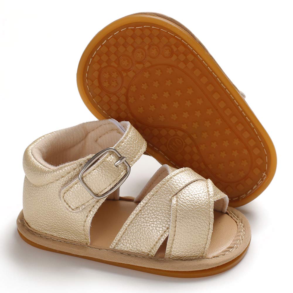 SOFMUO Baby Girls Boys Sparkly Bowknot Sandals Premium Soft Anti-Slip Rubber Sole Infant Summer Outdoor Shoes Toddler First Walkers