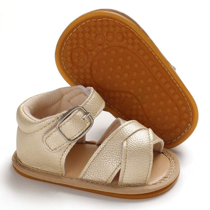 SOFMUO Baby Girls Boys Sparkly Bowknot Sandals Premium Soft Anti-Slip Rubber Sole Infant Summer Outdoor Shoes Toddler First Walkers
