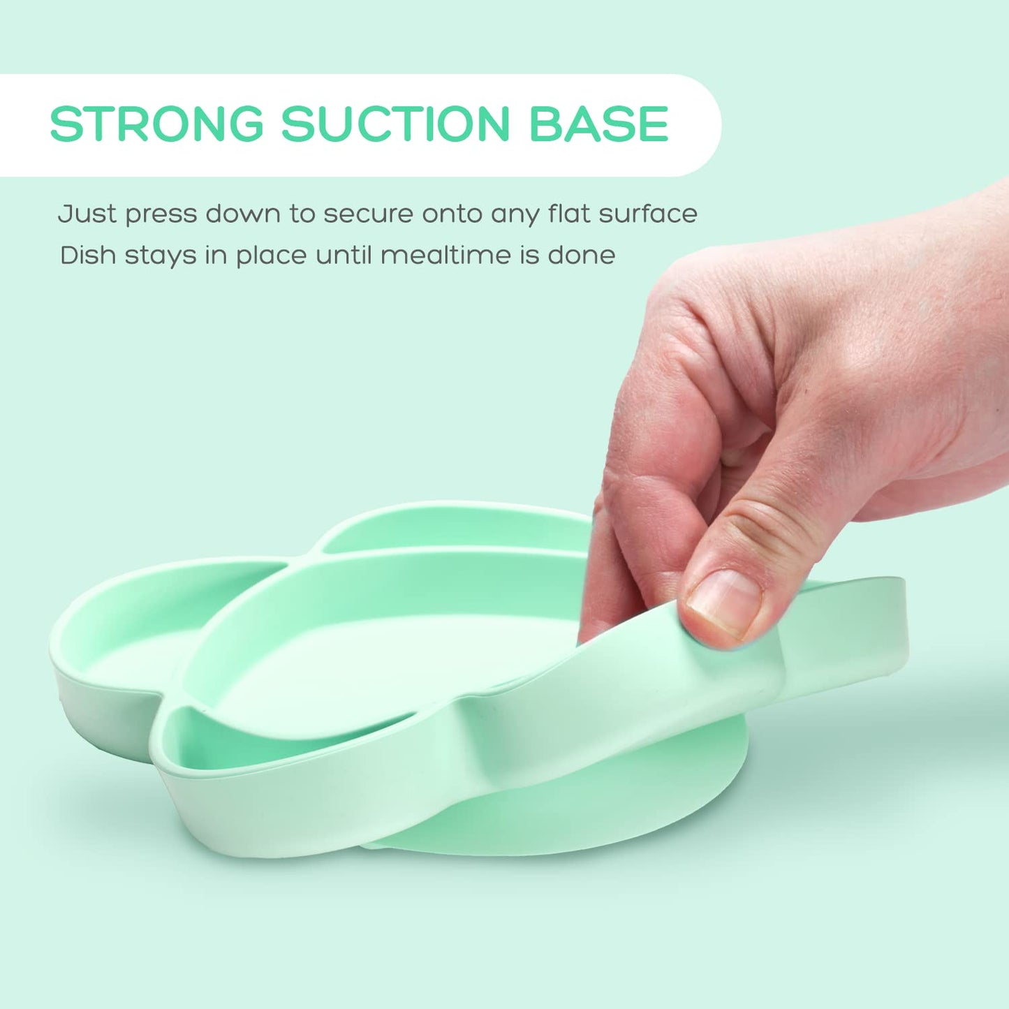 grabease Baby Essentials Must-Haves - Complete Feeding Set for Baby-Led Weaning and Portion Control - Suction Bottoms 4 Piece Set, BPA and Phthalates-Free, Blush