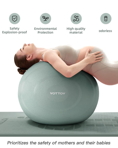 YOTTOY Anti-Burst Exercise Ball for Working Out, Yoga & Pregnancy, Extra Thick Workout Ball for Physical Therapy & Fitness