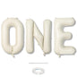 40 Inch Beige OH BABY Balloon for Baby Shower, Large Cream White Oh Baby Balloons Letters with Ribbon, Neutral Ivory Alphabet Oh Baby Balloon Banner Sign for Gender Reveal Backdrop Party Decorations