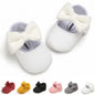 Baby Girls Mary Jane Flats with Bowknot Flowers Soft Newborn Infant First Walkers Crib Shoes Wedding Party Christmas Dress Shoes