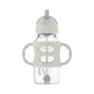 Dr. Brown's Milestones Wide-Neck Sippy Straw Bottle with 100% Silicone Handles and Weighted Straw, 9 oz/270 mL, Gray & Pink, 6m+, 2 Count (Pack of 1)