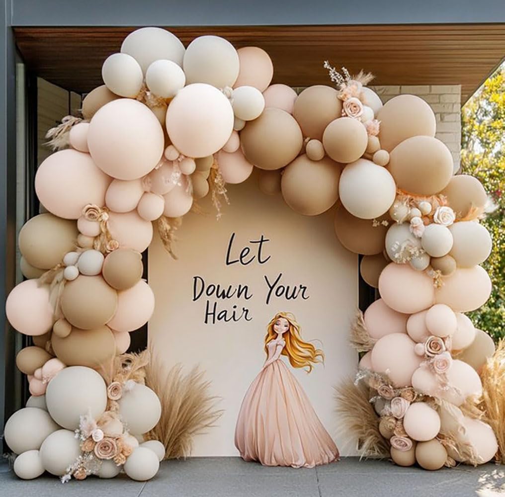 Blush Beige Balloon Arch Kit - Double Stuffed White Sand Nude Balloon Garland Neutral Cream Apricot Balloons for Baby Bridal Shower Boho Gender Reveal Wedding Birthday Party Party Decor