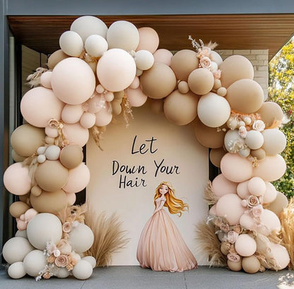 Blush Beige Balloon Arch Kit - Double Stuffed White Sand Nude Balloon Garland Neutral Cream Apricot Balloons for Baby Bridal Shower Boho Gender Reveal Wedding Birthday Party Party Decor