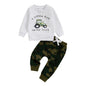 Toddler Baby Boy Fall Winter Outfits Tractor Print Long Sleeve Sweatshirt Pants Set Kids Sweatsuit Clothes