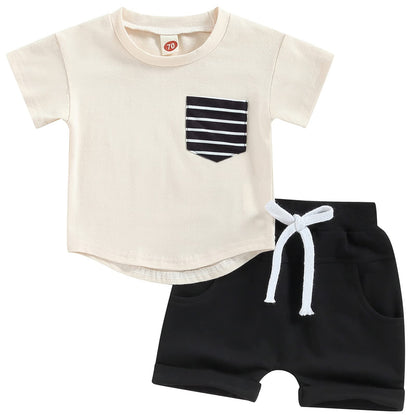 Mubineo Infant Toddler Baby Boy Summer T Shirt Shorts Outfits Short Sleeve Tee Tops Clothes Set