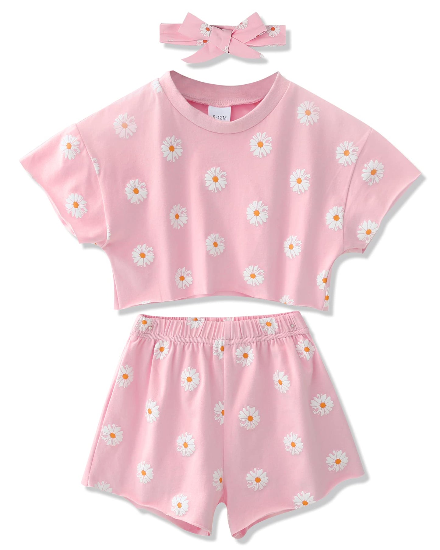 WESIDOM Toddler Girl Clothes Baby Girls Outfits 6M-5T Summer Floral Print Shirt+Shorts+Headband 3pcs Baby Clothing