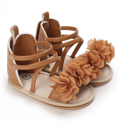 COSANKIM Baby Girl Sandals Rubber Sole Summer Outdoor Infant First Walker Crib Dress Shoes Baby Sandals