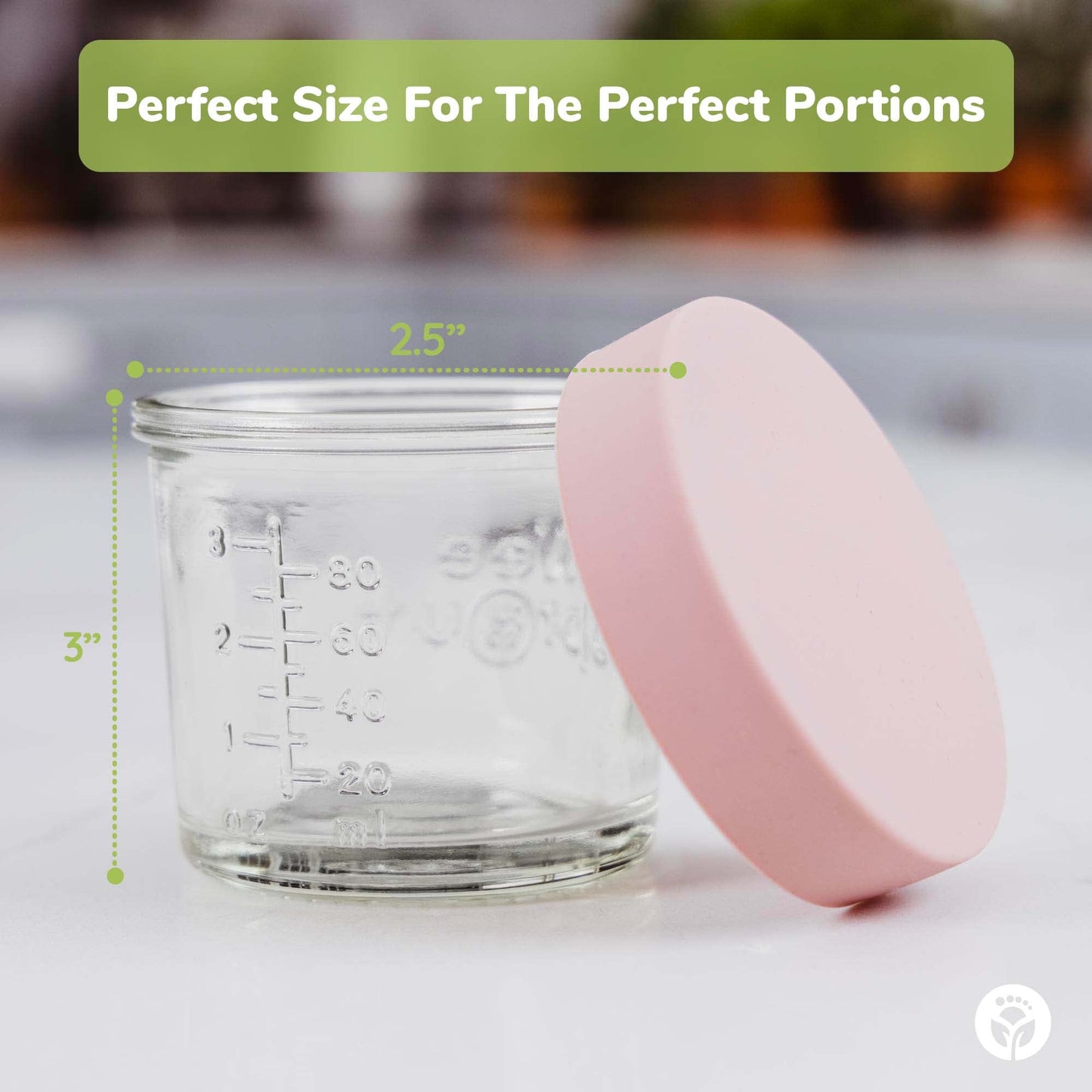 WeeSprout Glass Baby Food Storage Jars w/Lids (8 oz, 8 Pack Set) Snack, Puree, Reusable Small Containers, Breast Milk, Fridge or Freezer, Microwave & Dishwasher Safe, Essential Must Have for Infants