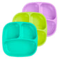 Re-Play Toddler Plates with Dividers - Deep-Walled 3 Compartments Divided Plates for Kids - Dishwasher & Microwave Safe - Made in USA - Set of 3-7.37" x 7.37" x 1.25" - Princess