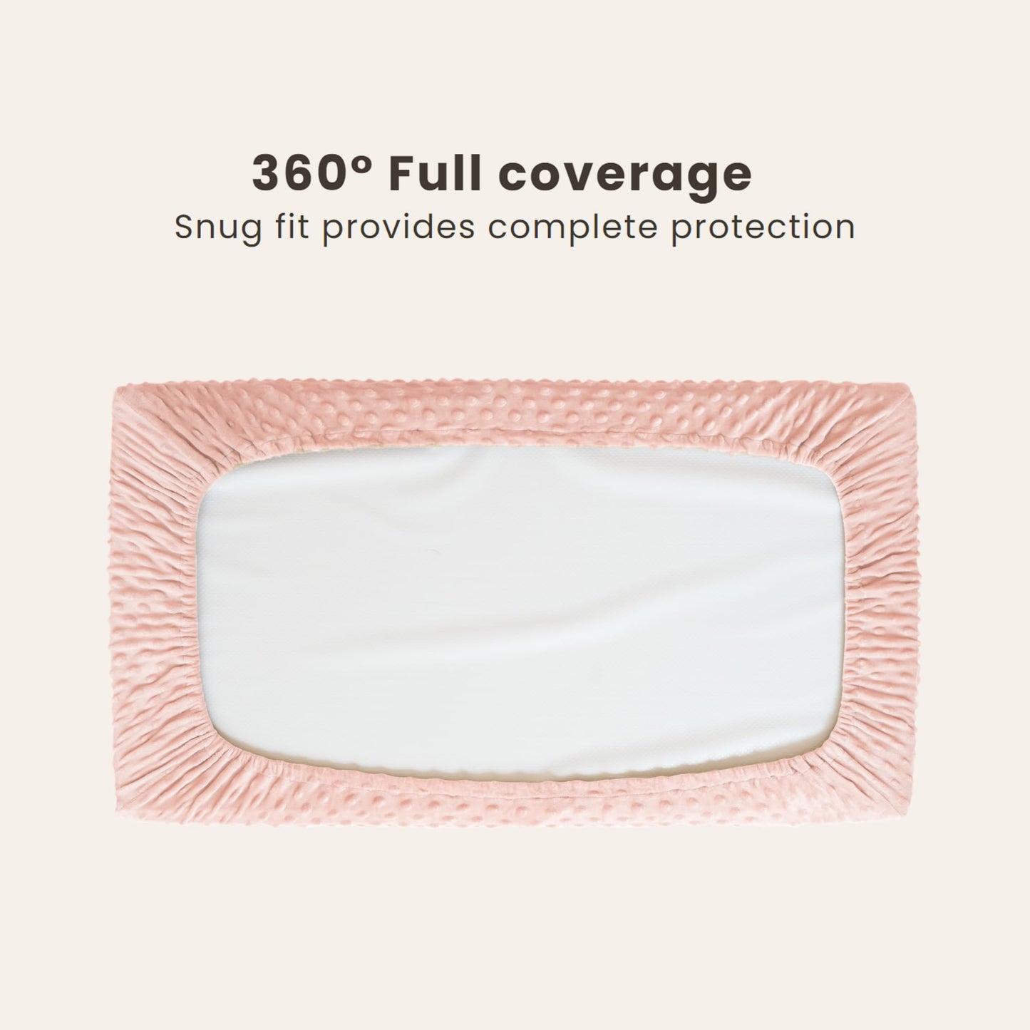 Konssy Minky Changing Pad Cover 2 Pack, Soft Minky Dots Plush Diaper Changing Table Cover Set, Breathable Changing Pad Sheets for Baby Girls Boys (Pink Spring, Blush)