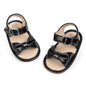 Oamico Baby Girl Sandals Infant Soft Anti-Slip Rubber Sole Casual Beach Sandals Newborn Bowknot Outdoor First Walker Summer Shoes for Baby Girls Flat Sandal