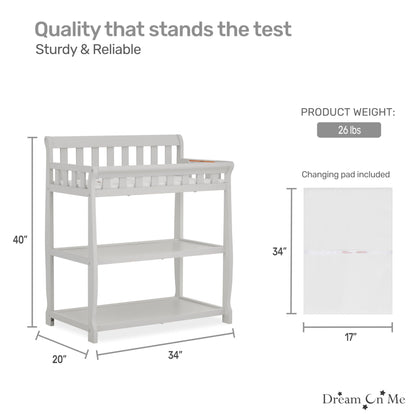 Dream On Me Ashton Changing Table, Natural, 34x20x40 Inch (Pack of 1)
