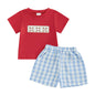 fhutpw Baby Toddler Boy Summer Clothes Embroidery Pattern Short Sleeve Tops & Casual Shorts 6 12 18 Months Outfits Sets